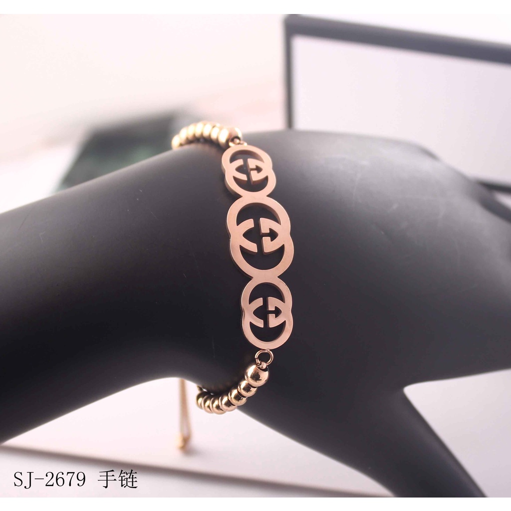 Titanium Gelang Serut  Anti karat Perhiasan Wanita 3246/2679