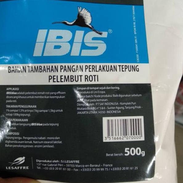 

♫ Bread Improver IBIS BLUE Bahan Pelembut Roti 500gr 500 gr Roti Kue Baking ○