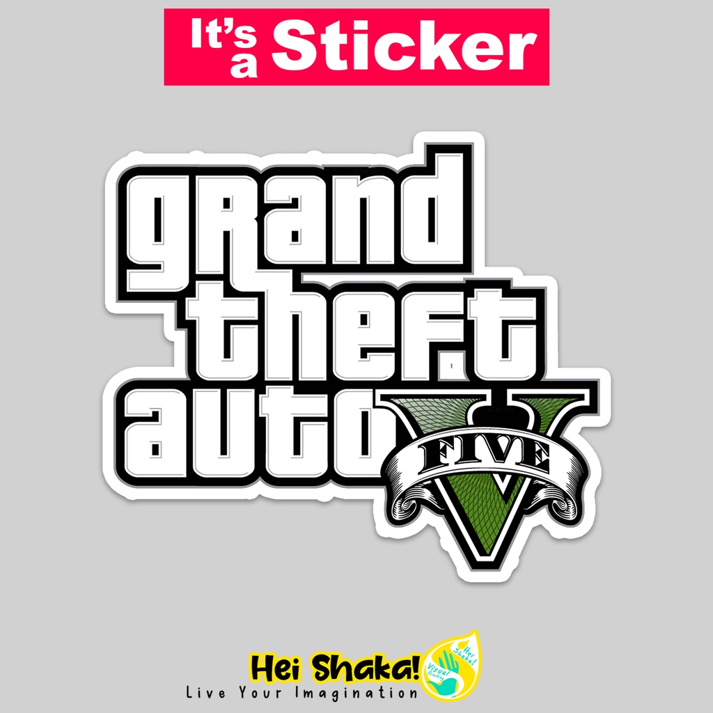 

Stiker Grand Theft Auto GTA 5 V Five Sticker Gamer Tempelan Gaming Bahan Vinyl Anti Air