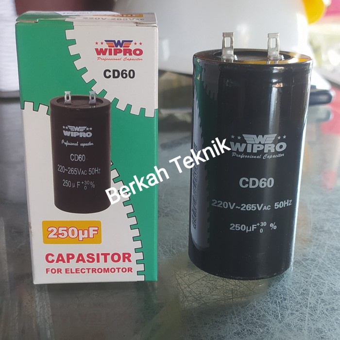 ] Capasitor Elektro Motor 250 Mikro Kapasitor Dinamo Wipro CD 60
