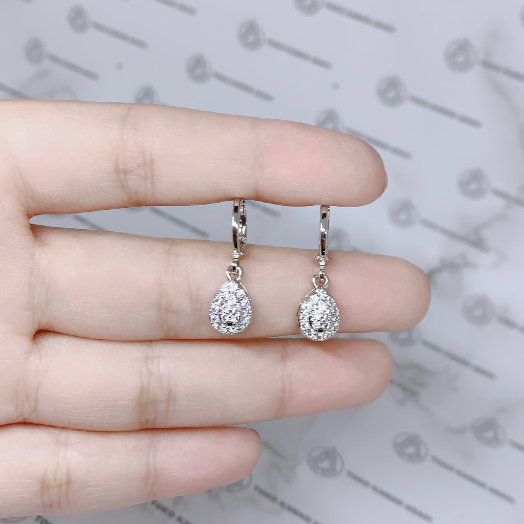 Anting Xuping Silver Perhiasan Fashion Wanita Model Permata Silang *23