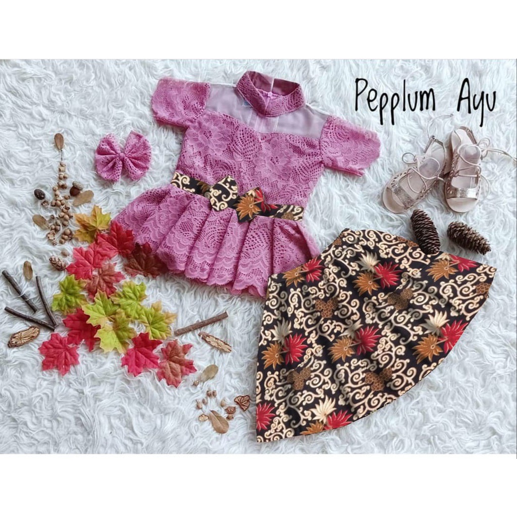 Kebaya Batik Anak (6 bln-7 tahun) SML 3 Ukuran GRATIS BANDO/PITA Setelan Batik Anak Kebaya Bayi dan 