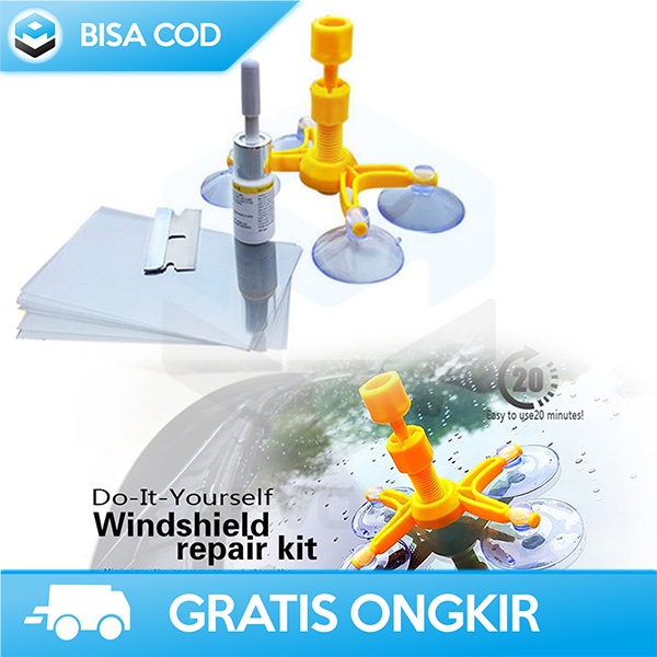 ALAT PERBAIKAN KACA MOBIL RETAK REPAIR KIT WINDSHIELD CEPAT &amp; PRAKTIS