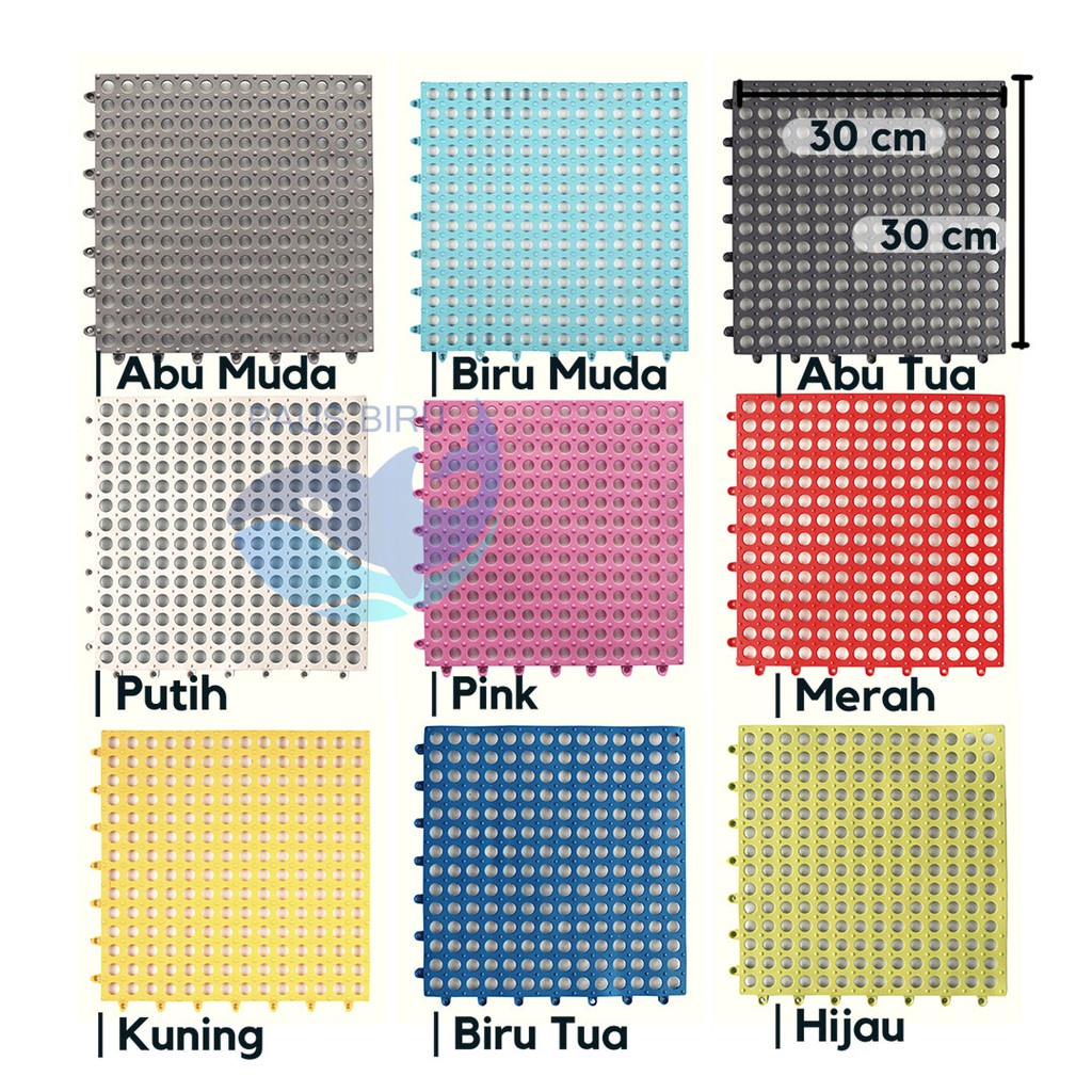 KARPET KAMAR MANDI PUTIH  ANTI SLIP KESET LANTAI TOILET ANTI LICIN MAT LANTAI 30X30CM