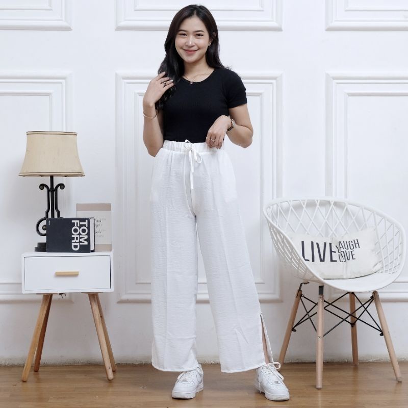 Izzie Loose Pants Celana Kulot Wanita Celana Kerja High Waist