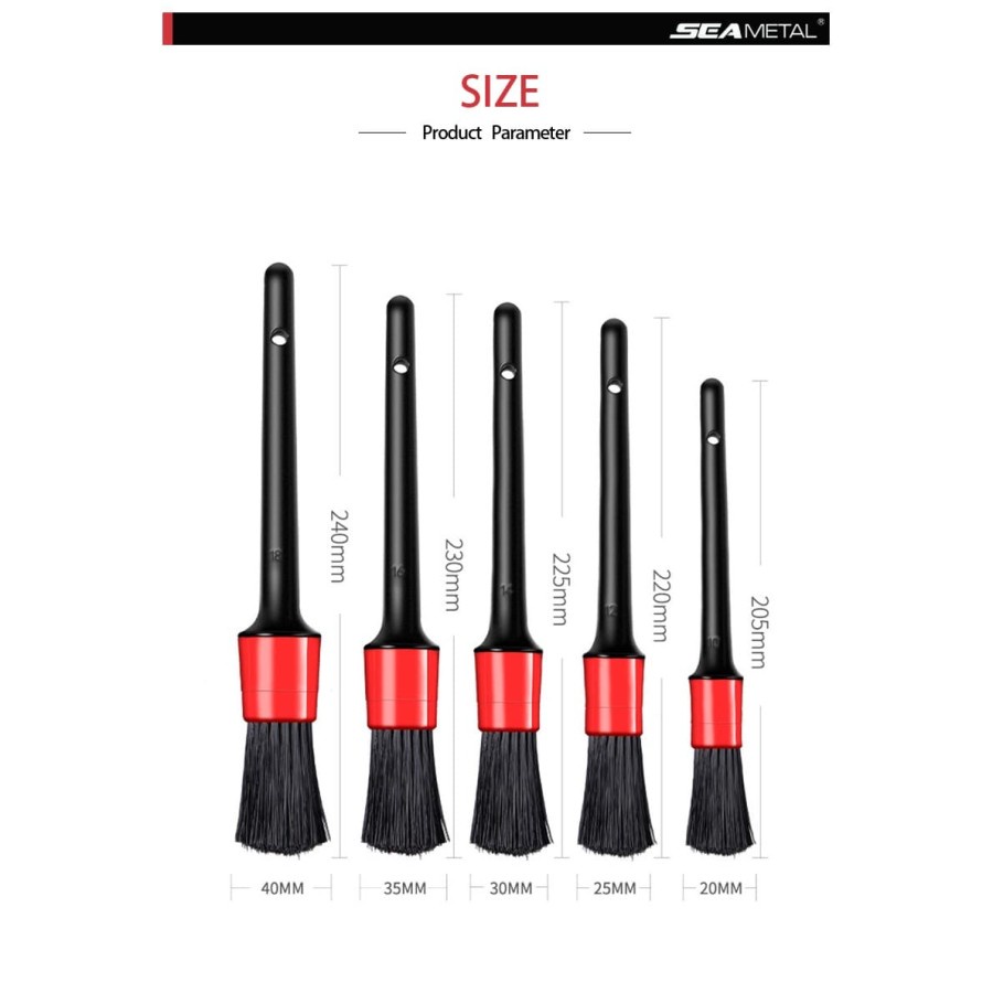 Detailing Brush Car Kuas Detailing Mobil 5PCS