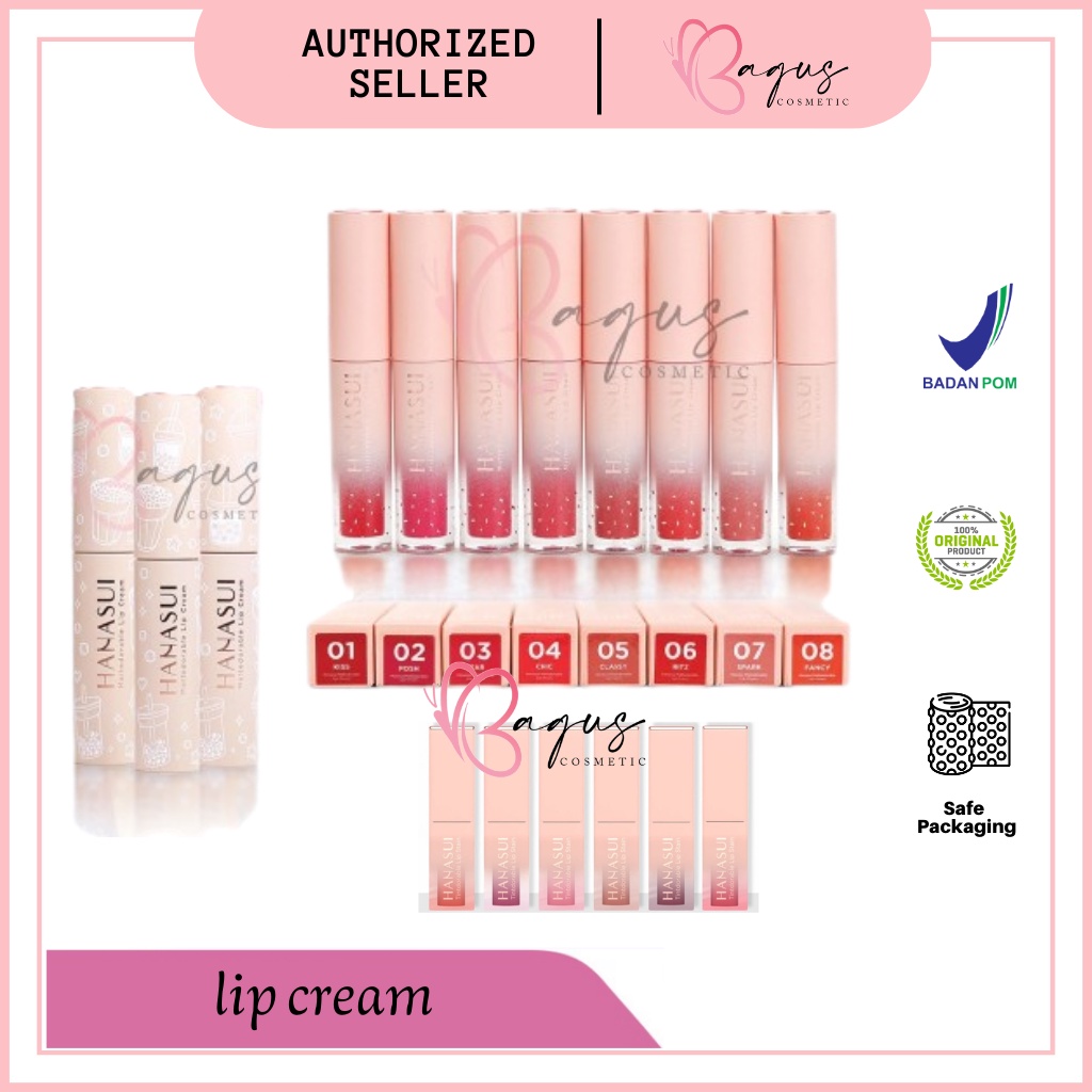 ⭐BAGUS⭐ HANASUI MATTEDORABLE LIPCREAM &amp; BOBA EDITION | Lip Cream Matte Lip Stain Liptint