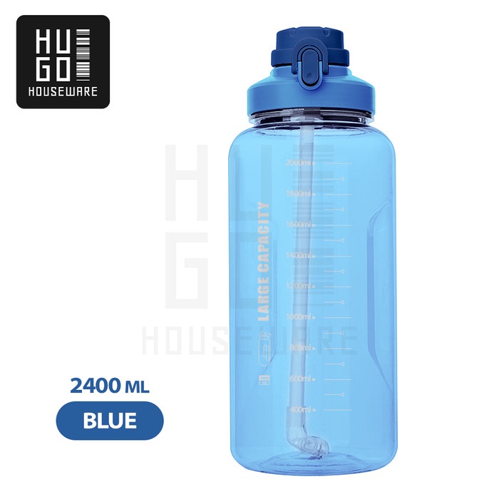 botol minum  HUGO Botol Minum 2,4 Liter Jumbo Besar Anti Bocor Food Grade Quality - Biru(Y5X1) Best 