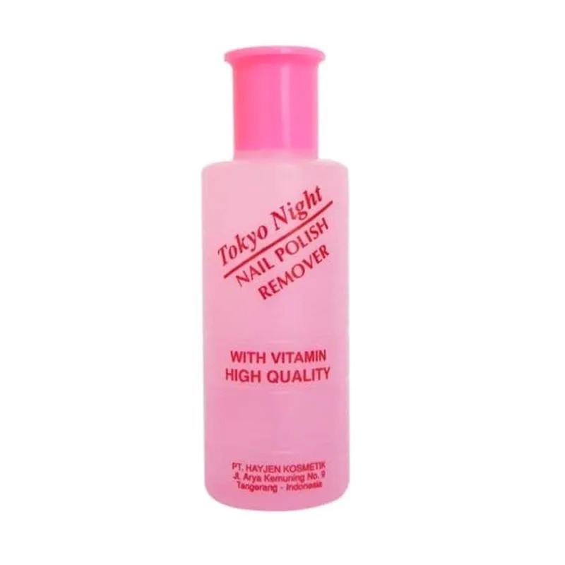 Aseton Kuku Merk TOKYO NIGHT 40ml Botol Pink Ukuran Kecil