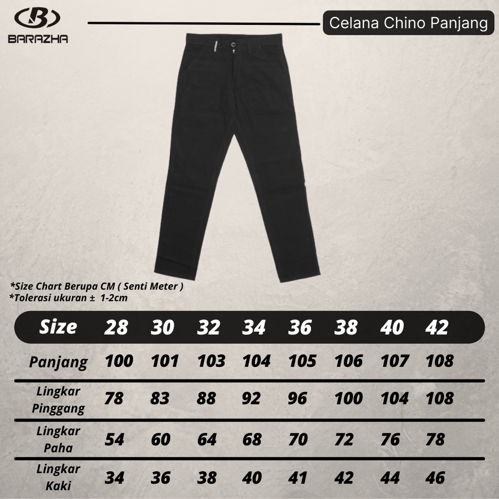 Barazha Celana Chino Panjang Regular Bigsize Black