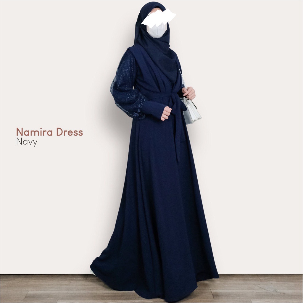 Mininos Namira Dress Gamis Crinckle Kondangan Remaja Muslimah