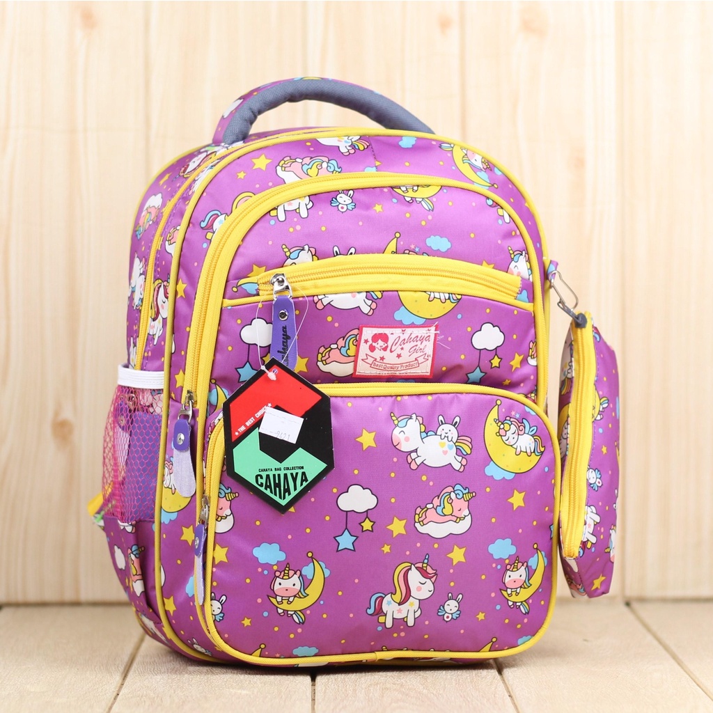 Ransel Anak Cewek Mini Paud Karakter Cahaya Pony Bulan Saku Depan Ungu Tas Gendong Sekolah TK Bahan Dolby Sekolah Tk Perempuan Cantik Lucu Nyaman Ngaji Sekolah COD