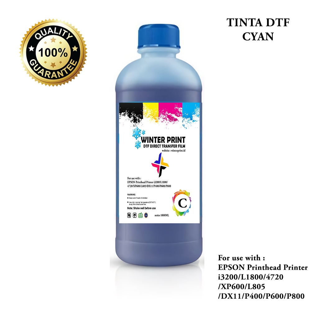 TINTA DTF CMYK + White PREMIUM QUALITY 1 LITER SABLON PRINTER KAOS DTF