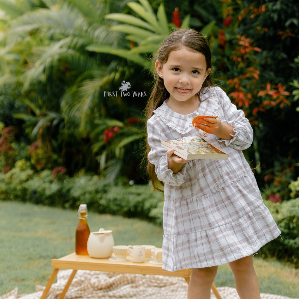 Bohopanna - Daniela Dress &amp; Scrunchies / Dress Anak Perempuan dan Bow Pita Rambut