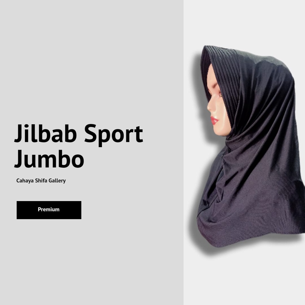 Jilbab Sport jumbo Bahan lycra best seller