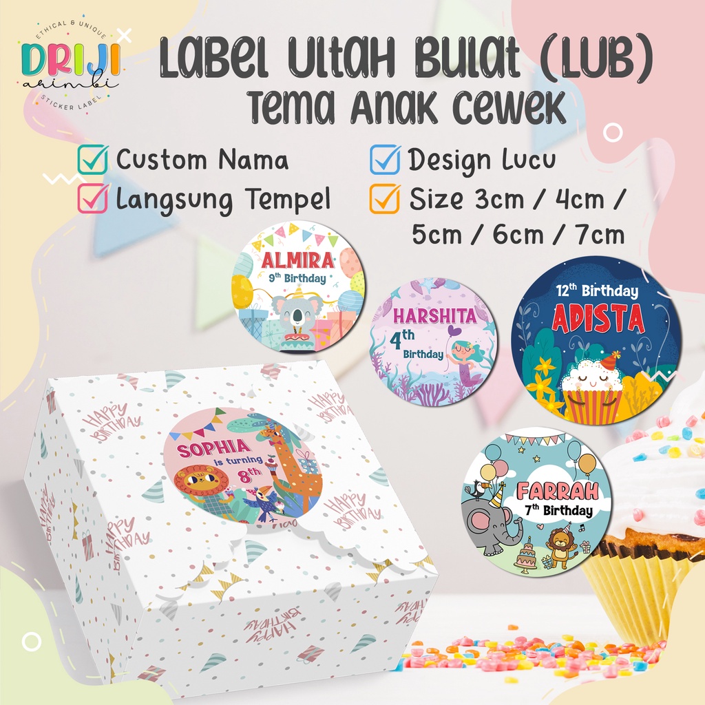 

Label Ultah Bulat [Tema Cewek]
