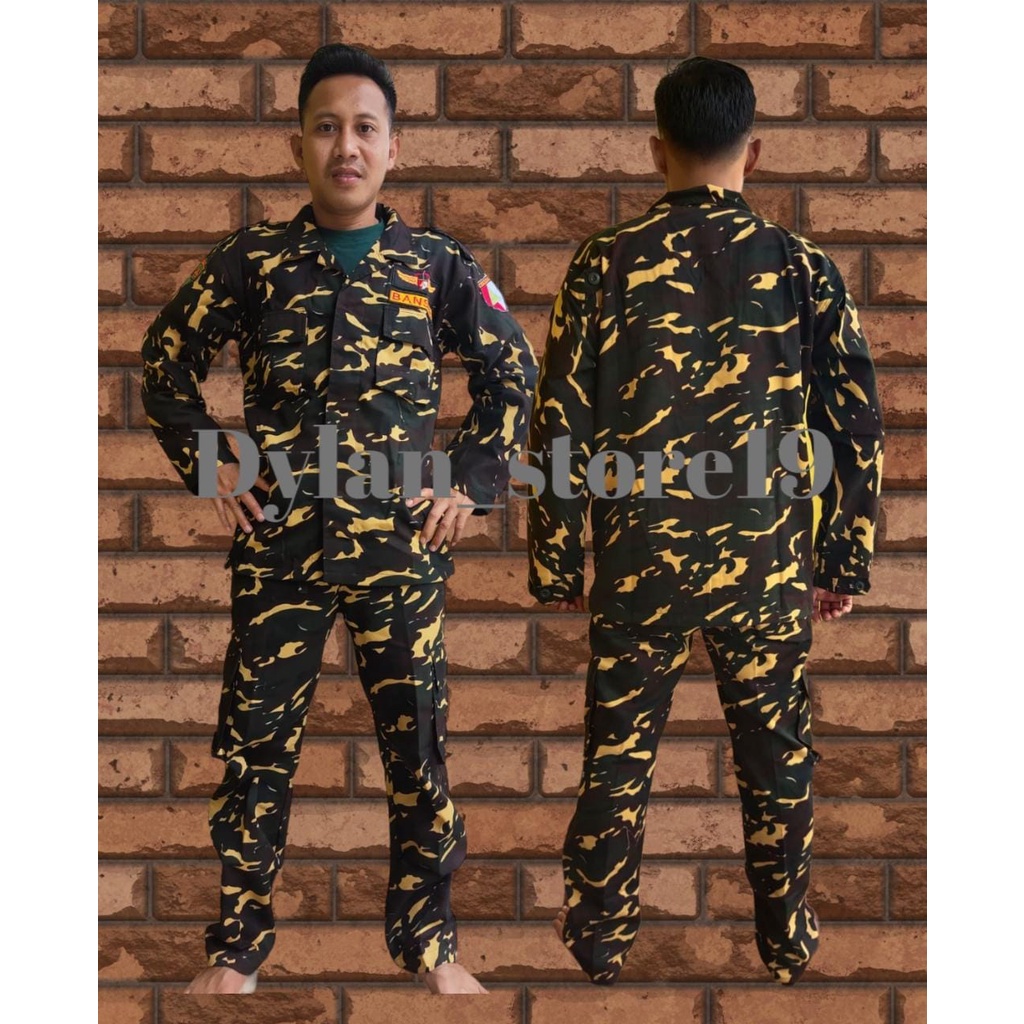 Baju Banser Seragam Pdl Banser Doreng Nasional Atribut Banser Bahan Ripstok dan Katun Twil Exlusife 