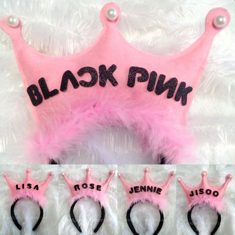 Bando KPop Blink Blackpink Lisa Jennie Jisoo Rose Bulu Glitter