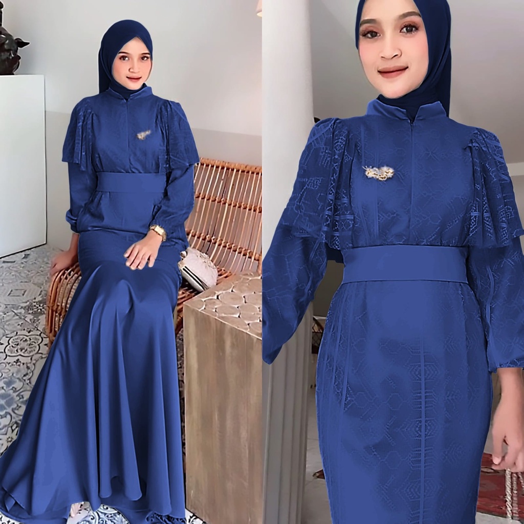 REALPIC DRESS CELINNE 3 UKURAN M L XL FASHION PAKAIAN WANITA GAMIS MAXY MAXI BAHAN BRUKAT MALIKA MS ADA VIDEO REAL PRODUK