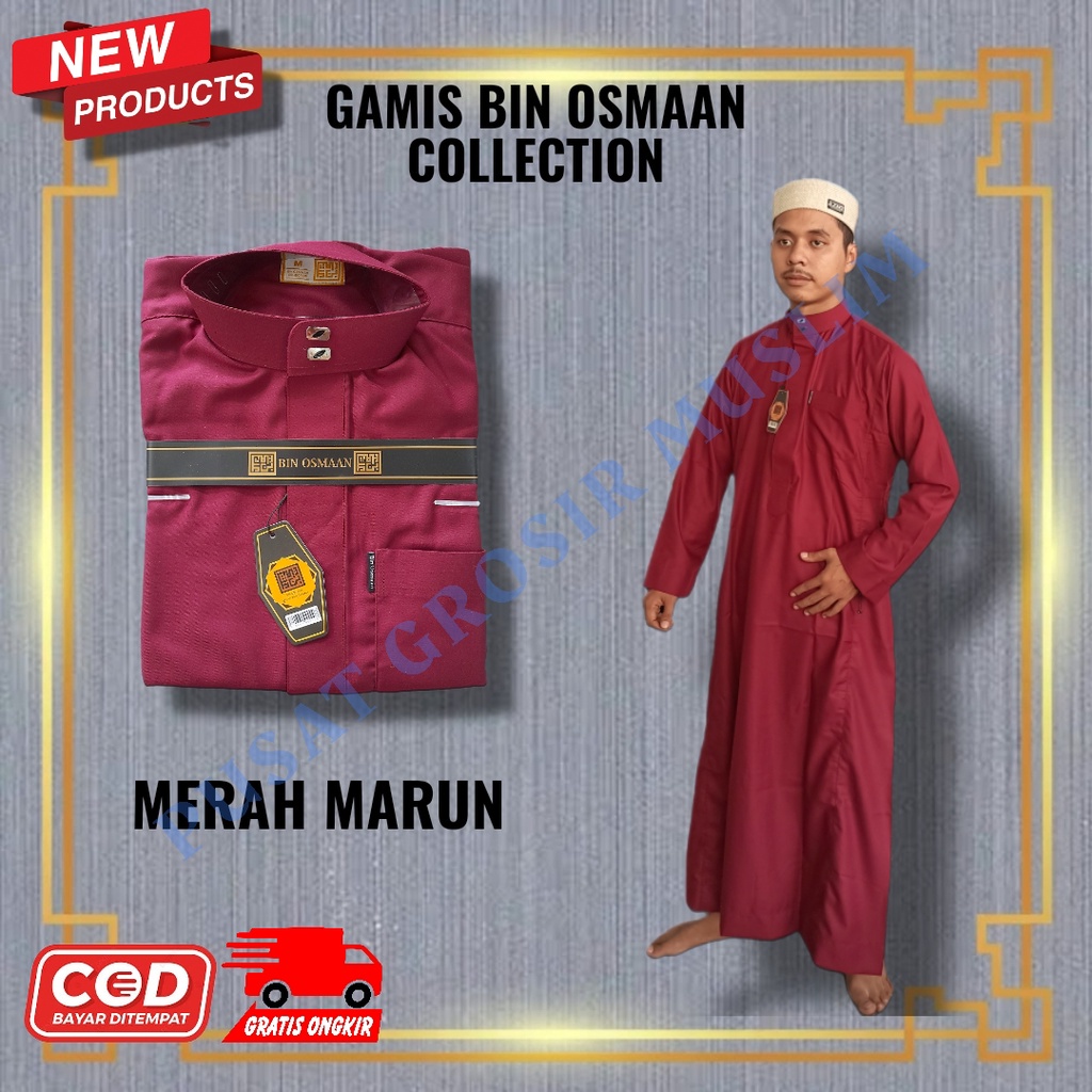 ALL 2 Jubah Pria Gamis Bin Usman / Jubbah Mewah Model Terbaru / Gamis Bin Osmaan Kerah Standart