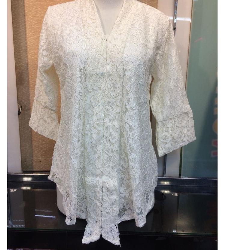 ✵ Kebaya Modern Atasan Floy Brukat Putih dan Lainnya ➥