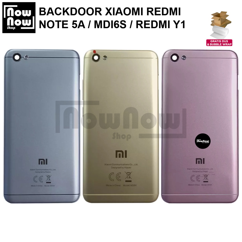 Backdoor Tutup Belakang Baterai Xiaomi Redmi Note 5A / Redmi Y1 / MDI6S Backcover Back Casing Housing Cover Belakang Back Case Panel Replacement