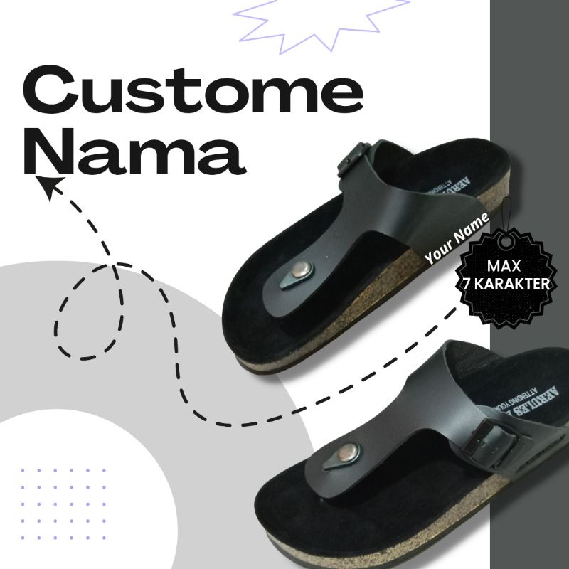 Sendal Custom Nama Pria Wanita