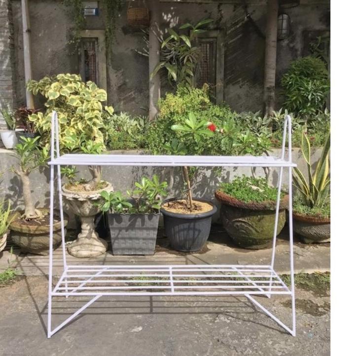 ▲ RAk pot besi 2 susun/ rak sepatu besi 2 susun / rak pot tanaman ✬