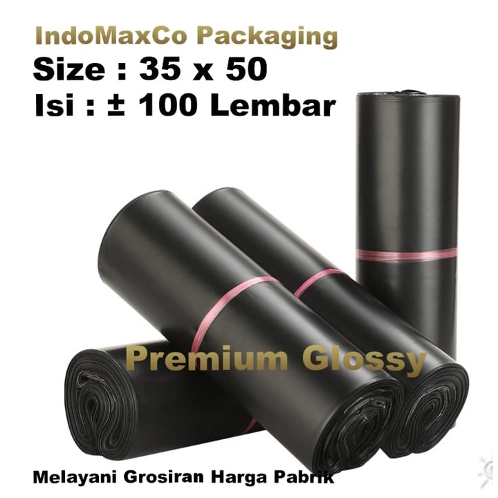 

Polymailer Kantong Plastik Packing Premium Glossy Hitam 35 x 50 Cm / Plastik Packing Baju, Accesories / Packing Olshop