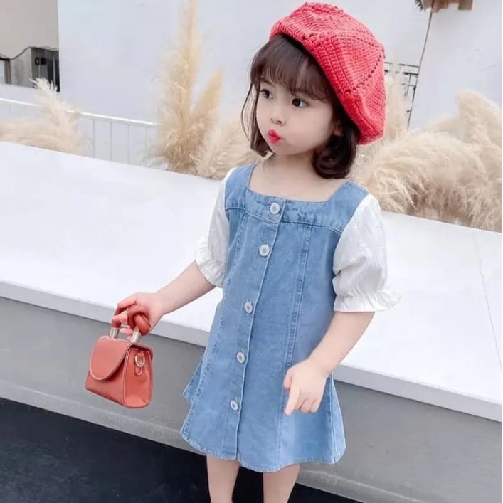 Dress Angela 1 - 6 Tahun Dress jeans Baju Anak Berkualitas