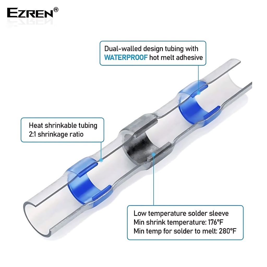 Ezren EZ-0794 Heat Shrink Konektor Penyambung Kabel Isolasi Bakar