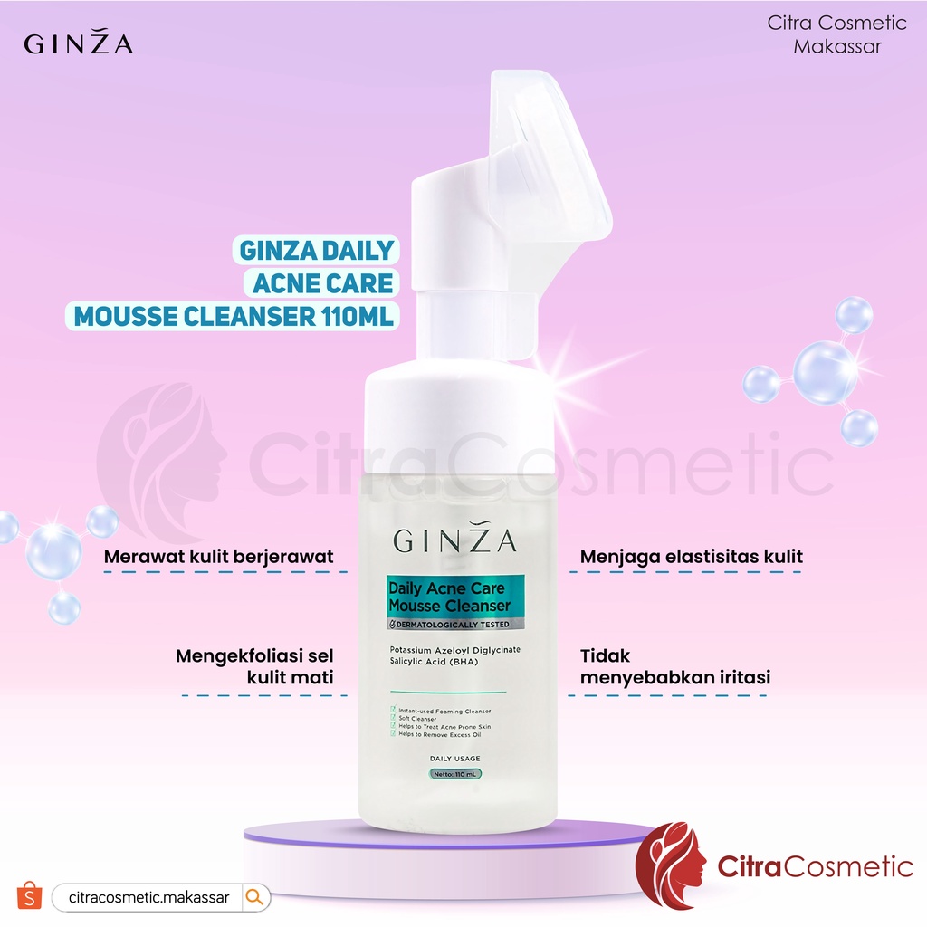 Ginza Mousse Cleanser 110ml Series | Advanced Hyaluronic | Acne Care | Brightening | PHA Gentle Exfoliating