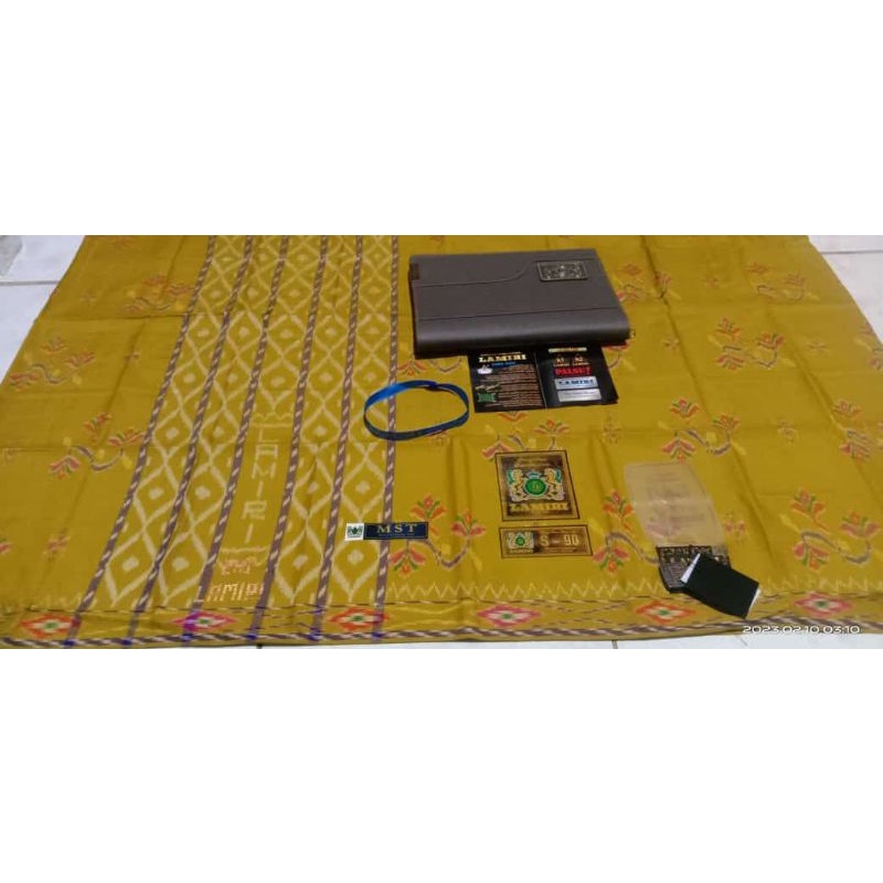 Sarung Lamiri Asli Berhologram MST S90 Original Full Sutra Limited Edition Kuning Samsu