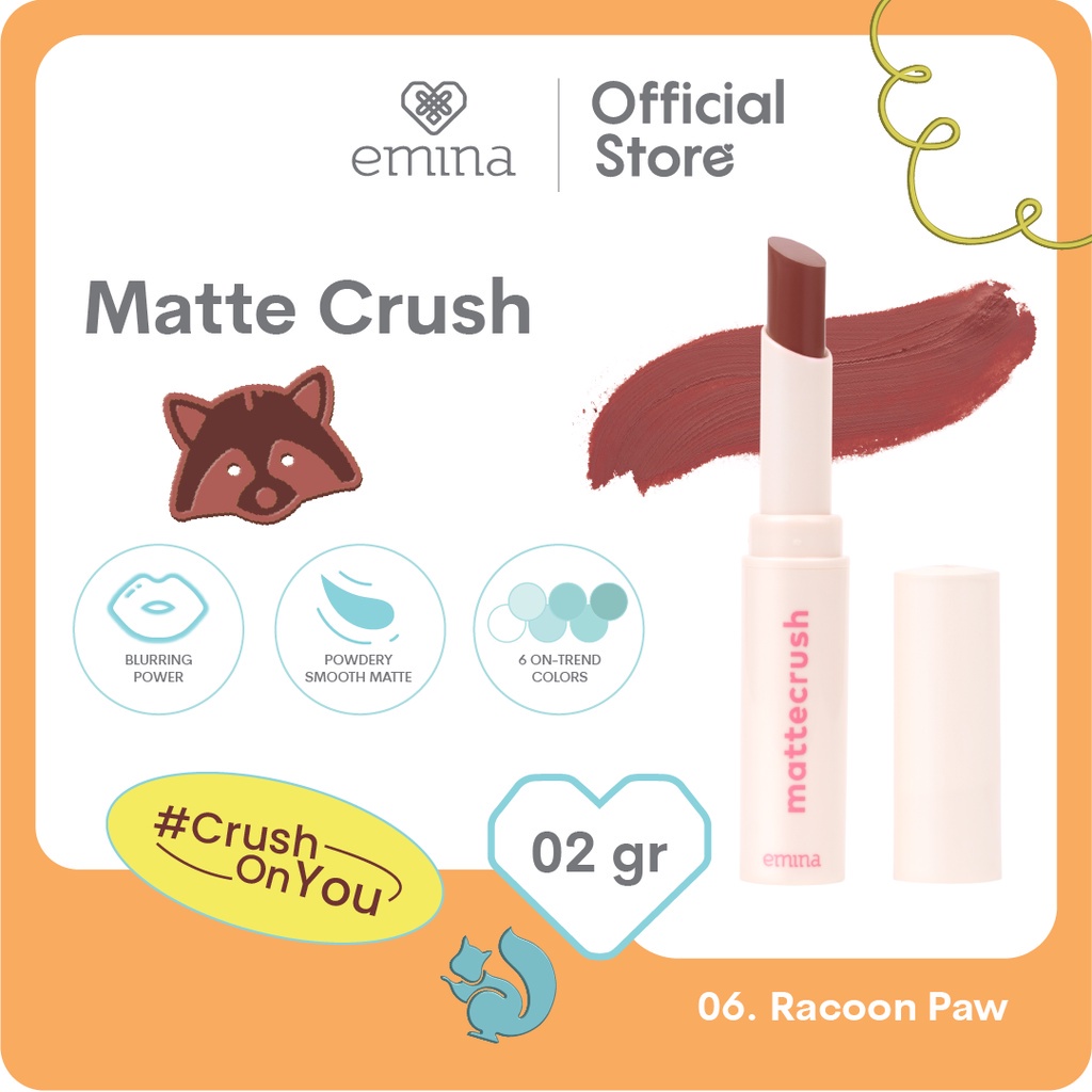 Emina Mattecrush 2 gr - Lip Cream Ringan, Powdery Smooth Matte Finish, Blurring Power