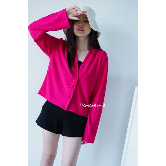 VS-Crop Cardigan Bahan Knit Premium / Outer Top Knitwear