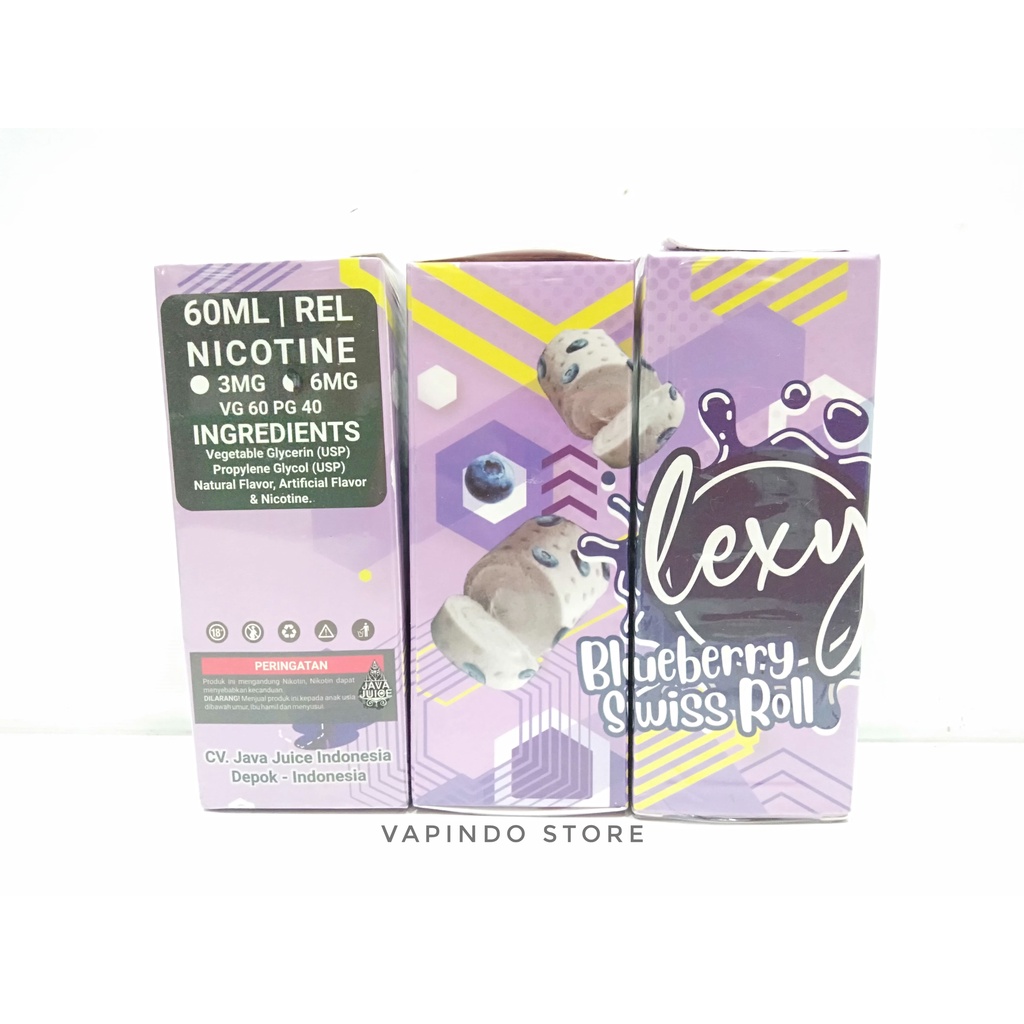 NIC 6MG LEXY V2 BLUEBERRY SWISS ROLL 60ML BY JAVA JUICE LIQUID