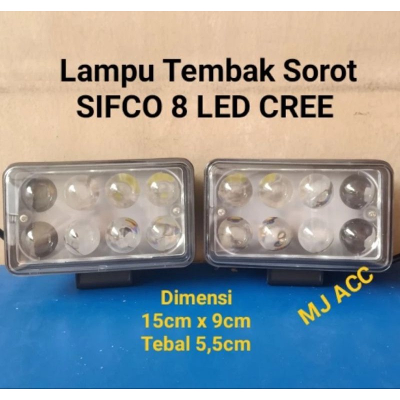 LAMPU SOROT MERK SIFCO 8 LED CREE KOTAK