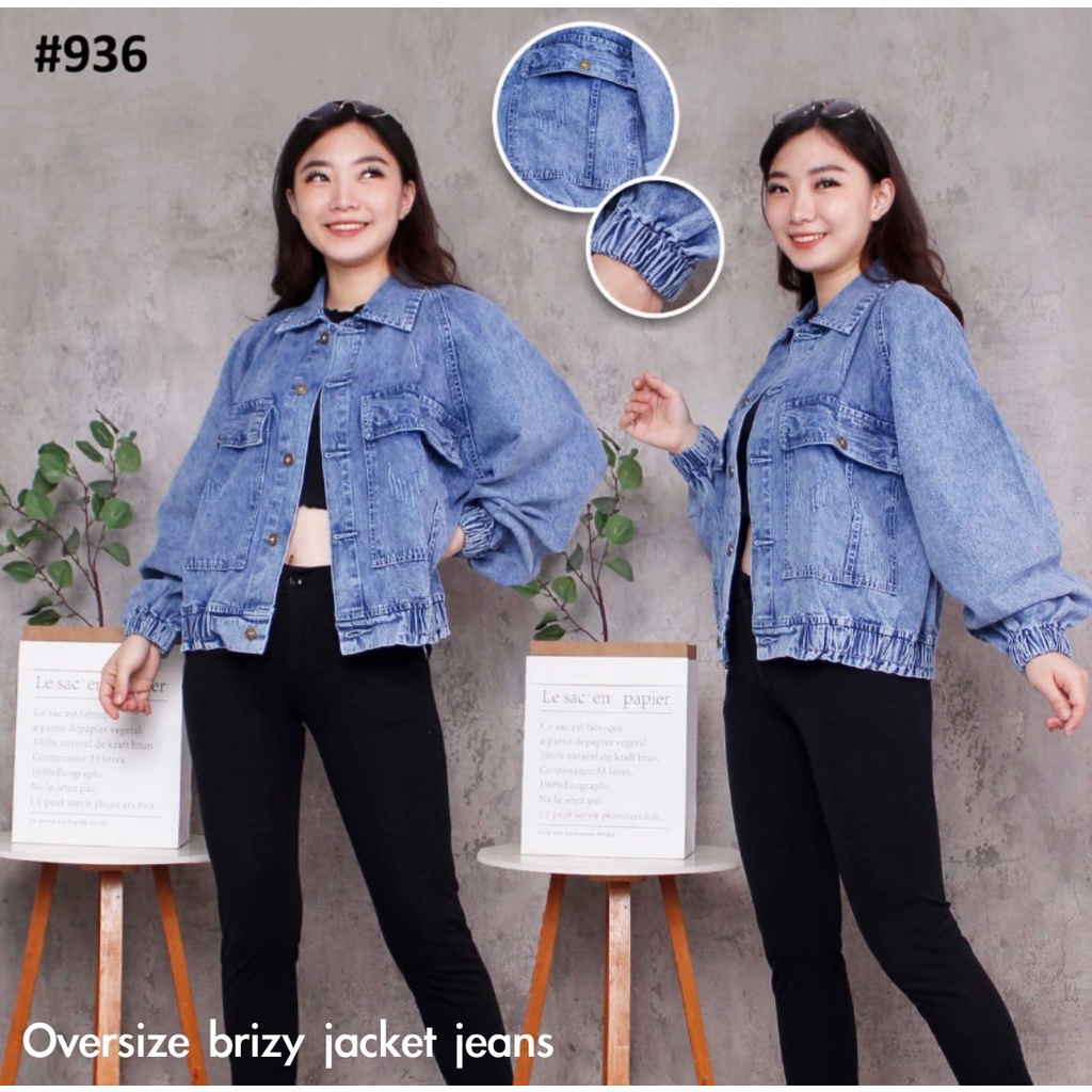 Oversize brizy jacket jeans wanita by Genijeans