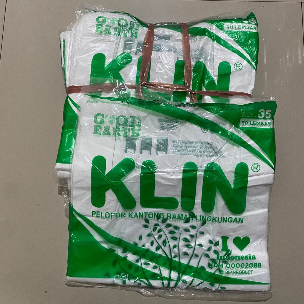 Kantong plastik ramah lingkungan jumbo Klin 35cm kantong eco friendly Plastik Kresek GO GREEN KLIN 35cm