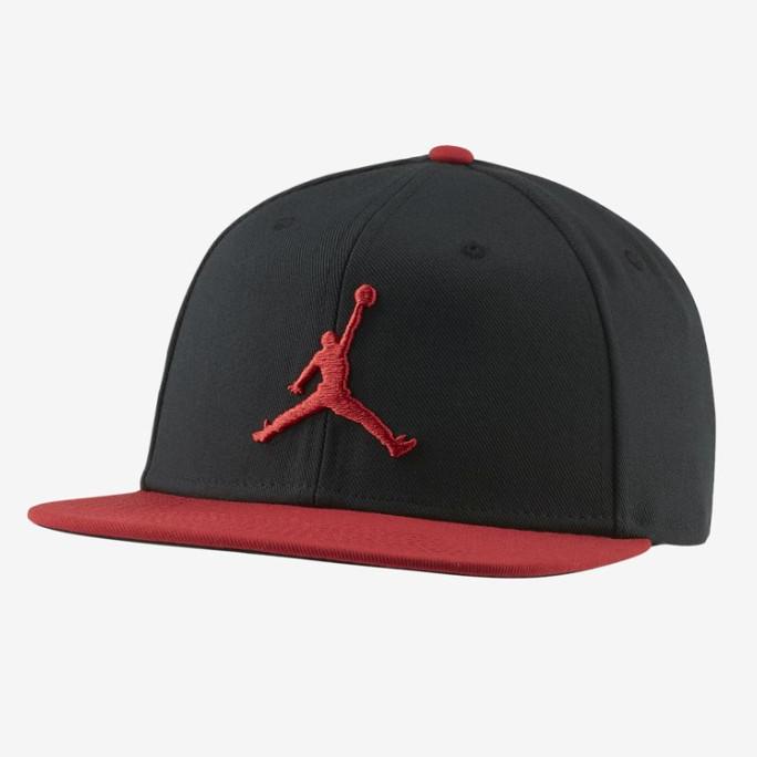 Topi Nike Jordan Pro Jumpman Snapback Hat Black Gym Red ORIGINAL