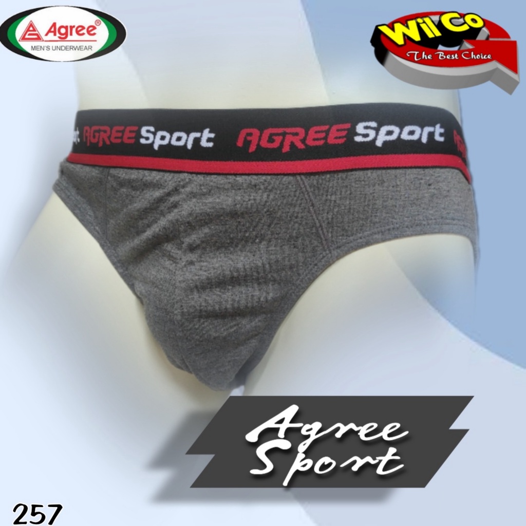 K257T - (DIJUAL PER 1 BOX ISI 3 Pcs) CELANA DALAM PRIA CD PRIA SEGITIGA PAKAIAN DALAM AGREE SPORT SIZE M - XXL