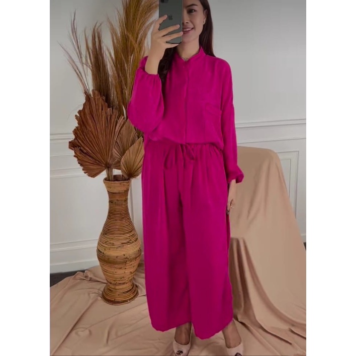 HUM - ZEC VANIA Set Wanita Hijab Terbaru / One Set Camelia CRINCLE / Setcel Kerah Shanghai / Setelan