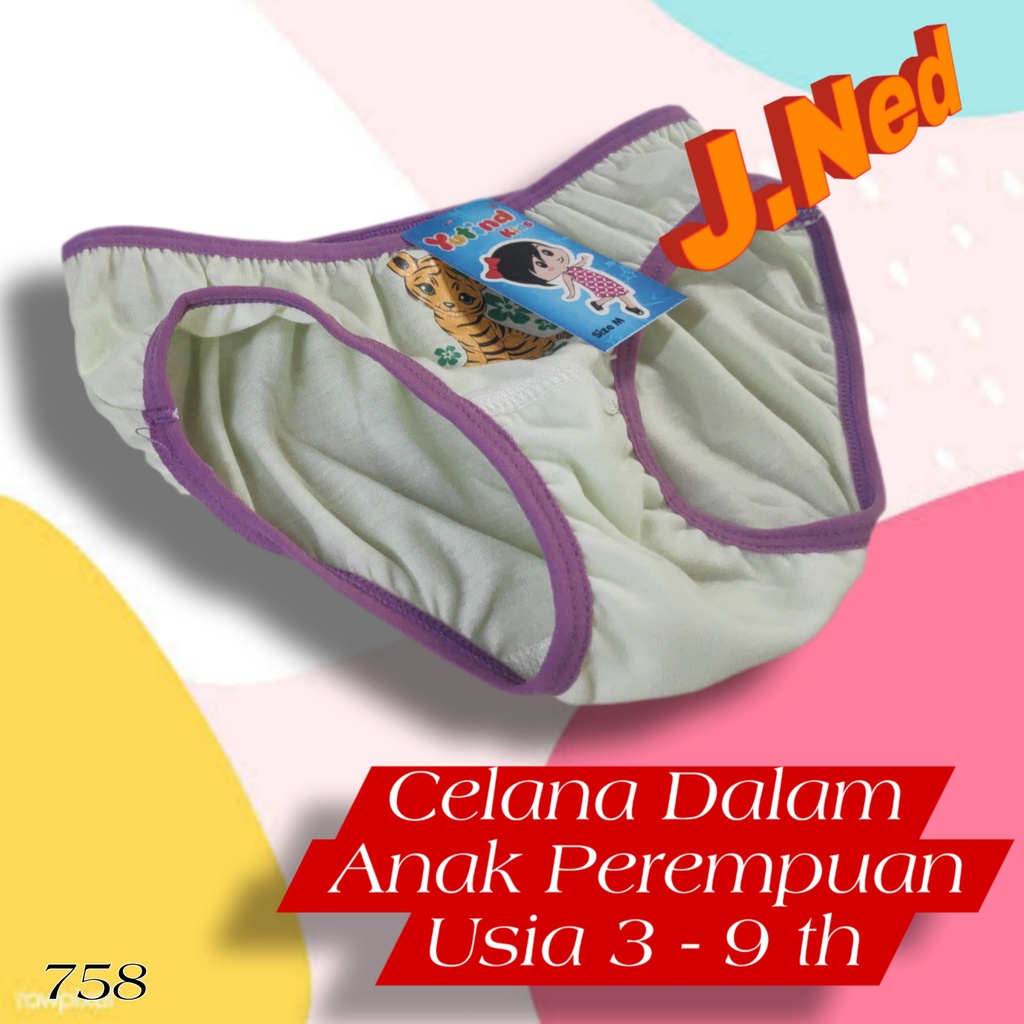 J758 CELANA DALAM ANAK WANITA YUTIND SIZE M - XL USIA 3-11 TH