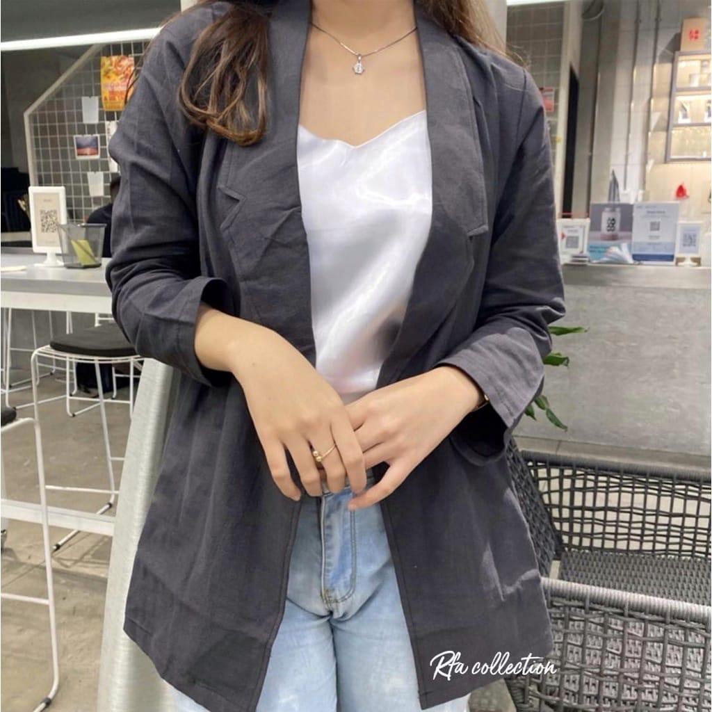 1KG MUAT 5PCS | UNI BLAZER WANITA LINEN RAMI OOTD SELEBGRAM FASHION WANITA