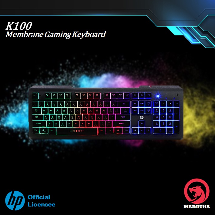 HP Keyboard Gaming K100 - RGB Membrane Keyboard & Multimedia Function