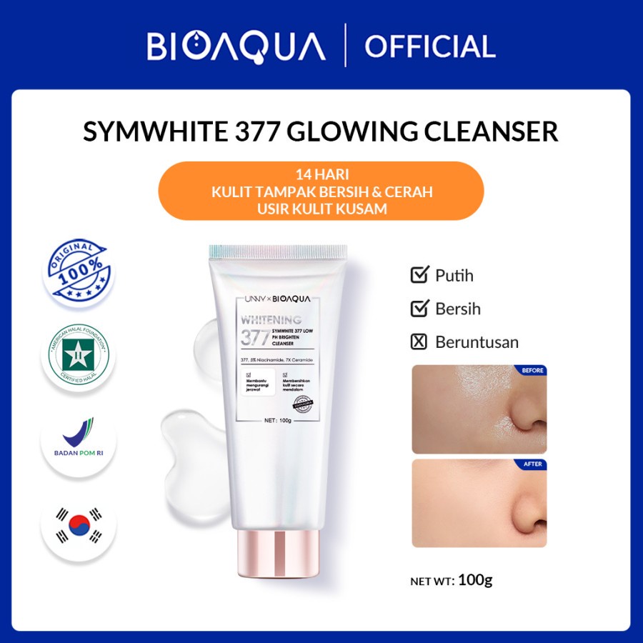 READY BIOAQUA SymWhite 377 Low PH Brightening Cleanser Sabun Cuci Muka 100g original