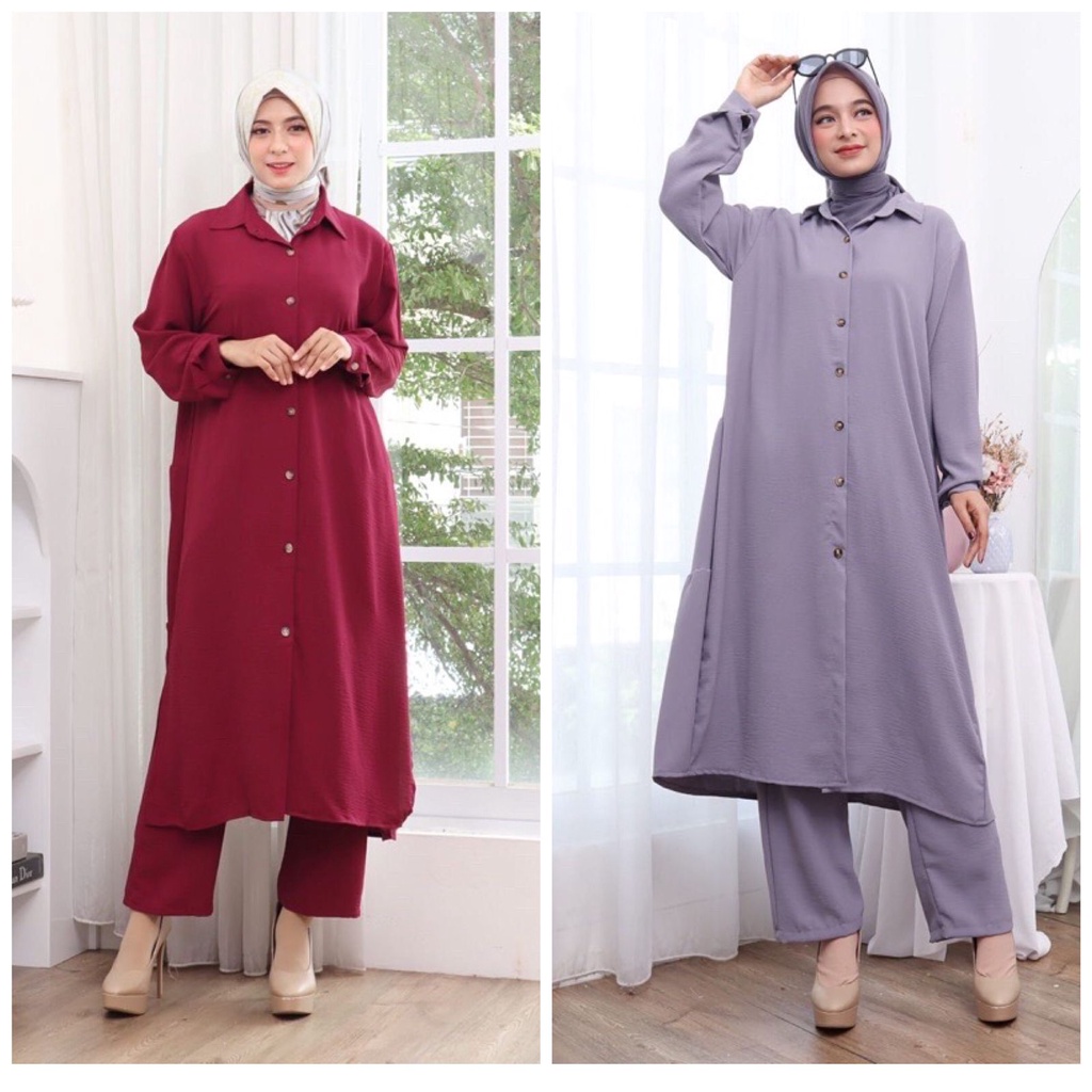 Baju Celana Setelan Wanita Kekinian Fashion Muslim TERJAMIN FOTO ASLI Baju Setelan Wanita Kekinian J