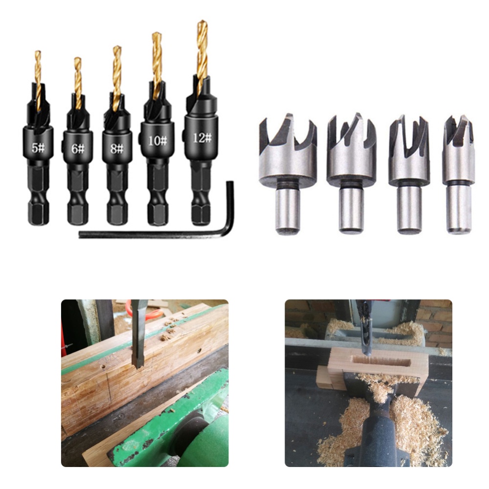 MATA BOR DOWEL COUNTERSINK PELUBANG KAYU BARREL CORK DRILL BIT WOOD PLUG CUTTER