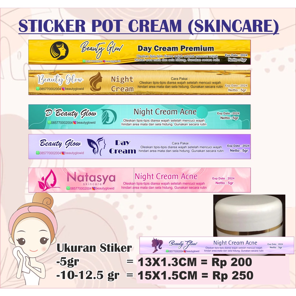 

Stiker pot cream. stiker cream skincare. logo lotion. stiker lotion. HB. dosting. logo skincare. hb