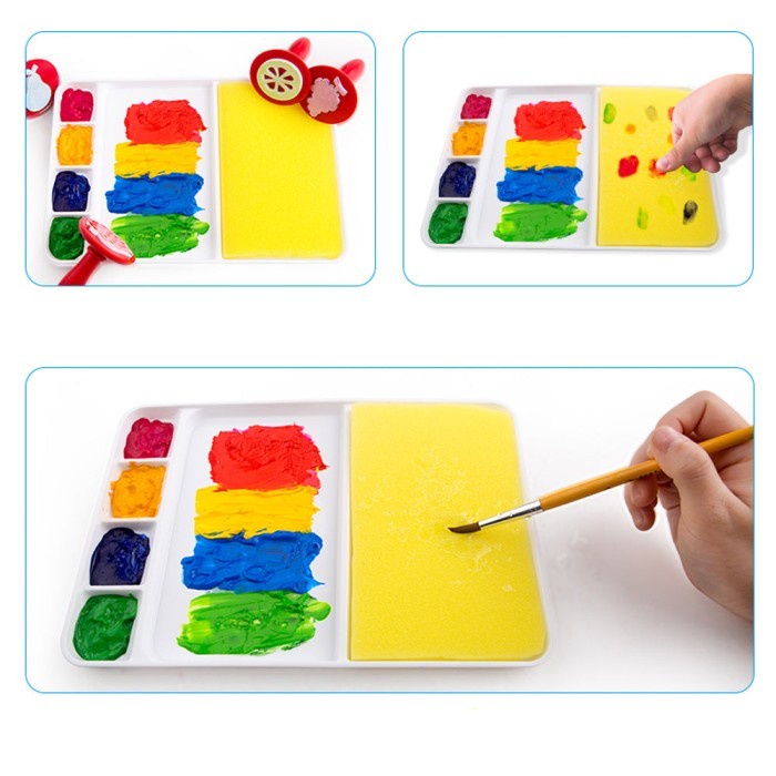 

Terlaris Joan Miro Kids Paint Palette Foldable Non-Slip Palet Lukis Cat Anak